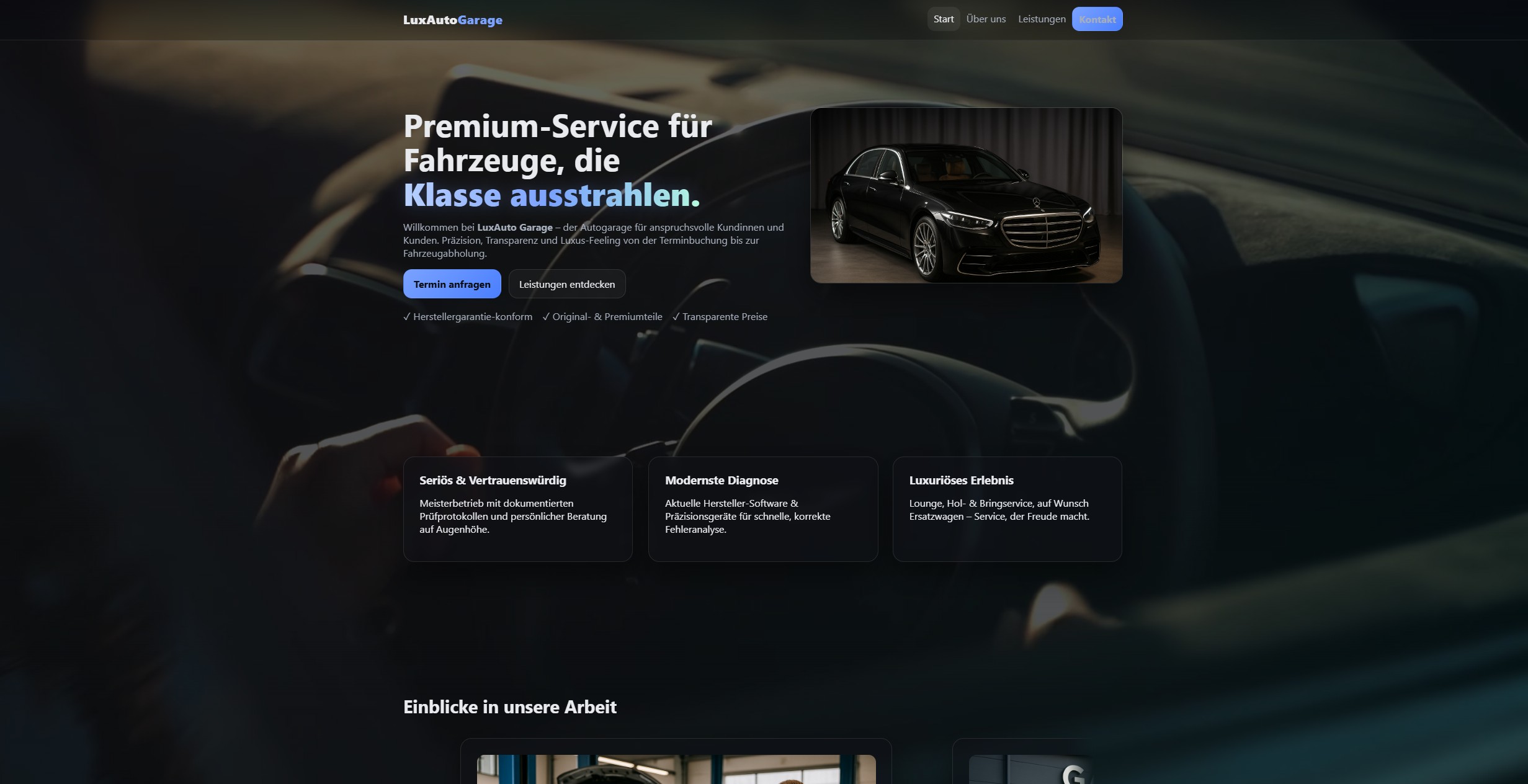 Musterseite Autowerkstatt